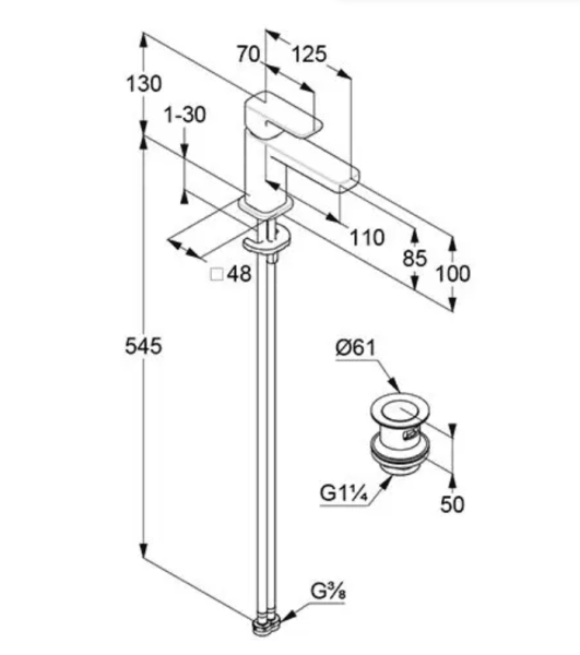 Смеситель для раковины Kludi Renon 42267N075 брашированное золото