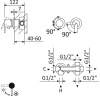 Смеситель для душа Cezares Leaf LEAF-VDIM3-L-01