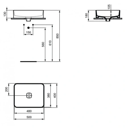 Раковина 50x40 см Ideal Standard Strada II T296701