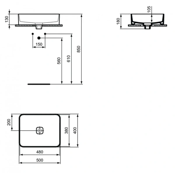 Раковина 50x40 см Ideal Standard Strada II T296701