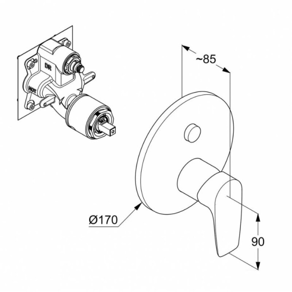 Смеситель для ванны и душа Kludi Pure&Solid 346590575