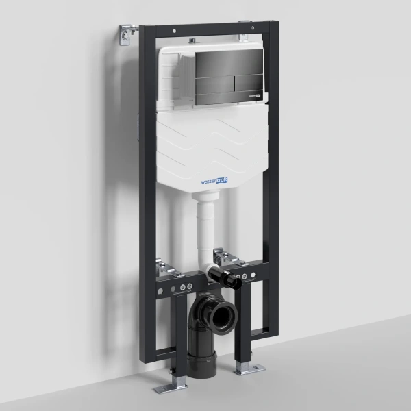 Инсталляция для унитаза WasserKRAFT Vils 56 56TLT.010.ME.PB04 с кнопкой смыва, черный глянец