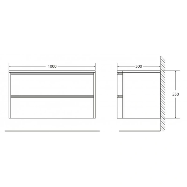 Раковина 100x50 см BelBagno Prospero BB1000DVB