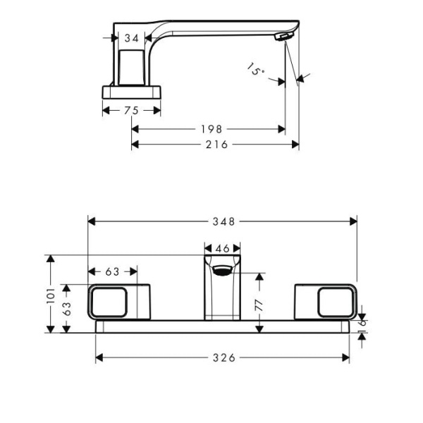 Смеситель на борт ванны Axor Urquiola 11436000