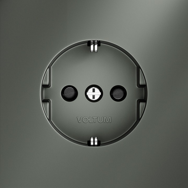 Розетка с заземлением и со шторкой без рамки Voltum S70 VLS040206