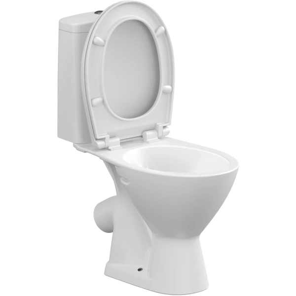 Унитаз-компакт Cersanit Just KO-JUS031-3/6-PL косой выпуск, с сиденьем микролифт, белый