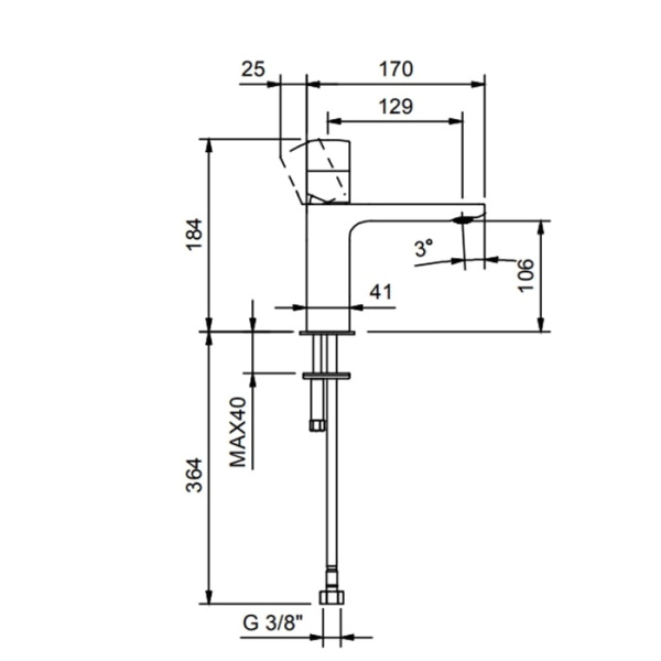 Смеситель для биде Fantini Nice 65 13 S004SWF черный