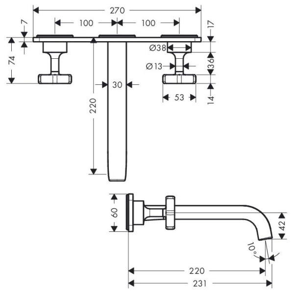 Смеситель для раковины Axor Citterio E 36115000