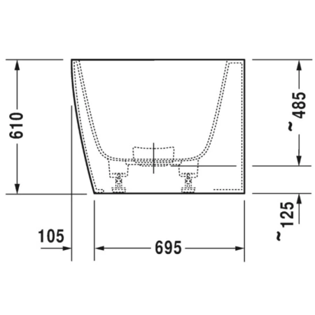 Акриловая ванна 180x80 см L Duravit DuraSquare 700427000000000