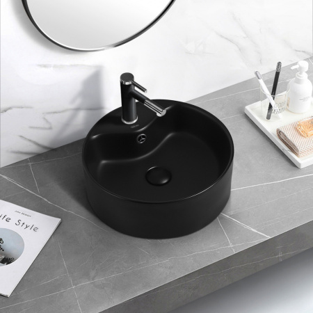 Раковина накладная Abber Bequem 41 AC2104MB черная матовая