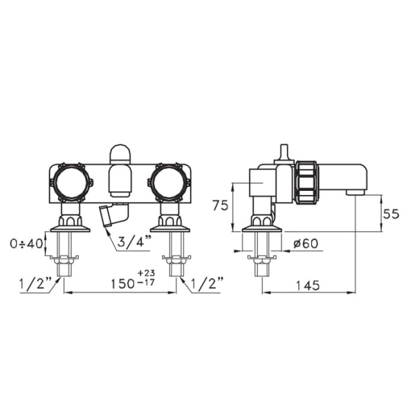 Смеситель для ванны Stella Timeaster TD 02001 CR00N