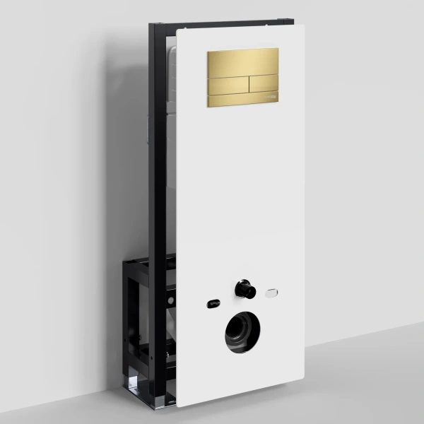 Инсталляция для унитаза WasserKRAFT Glan 66 66TLT.010.ME.WH.MG04 с кнопкой смыва, золотой матовый