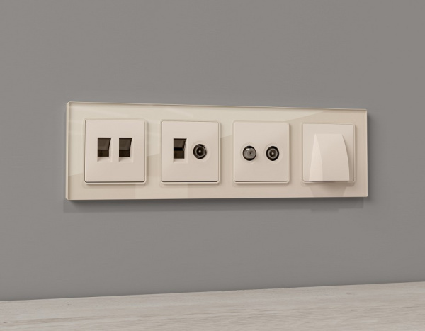 Накладка для розетки RJ-11 или RJ-45 Ambrella Volt ALFA AP3321