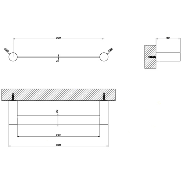 Полотенцедержатель Gessi 316 30 см 54797#239 полированная сталь
