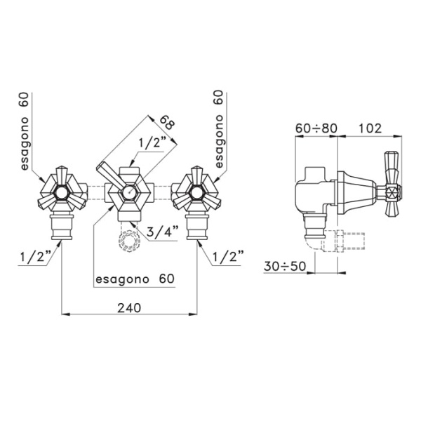 Смеситель для душа Stella Eccelsa EC 01301 AU00 золото