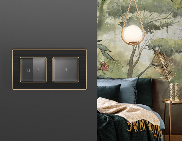 Клавиши для выключателя двухклавишного c подсветкой Ambrella Volt Quant AP9040