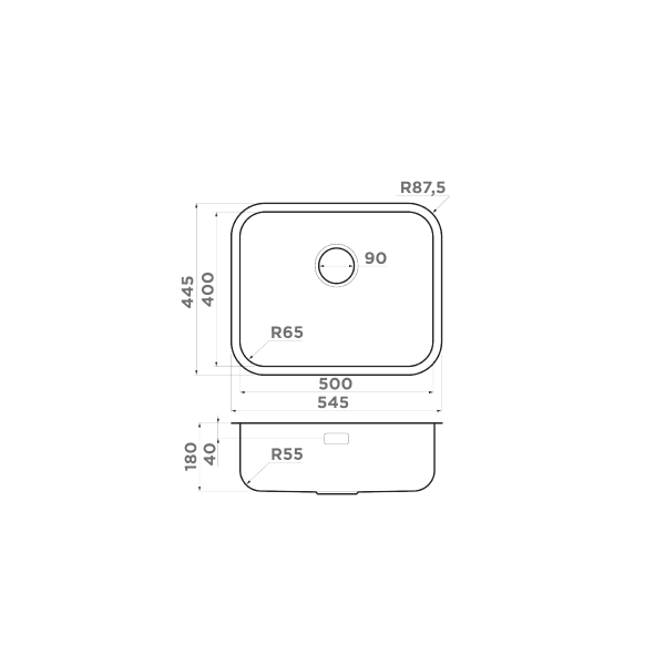 Кухонная мойка Omoikiri Omi 54-U/I-IN нержавеющая сталь/нержавеющая сталь 4993488