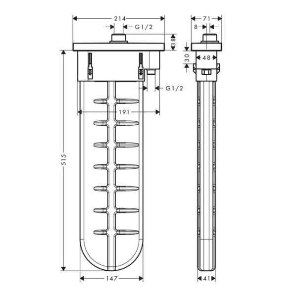 Внешняя монтажная часть Hansgrohe sBox 28020990 шлифованное золото