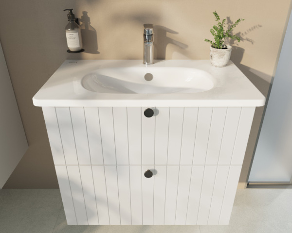 Тумба с раковиной Vitra Root Groove 60 см 69415 матовый белый