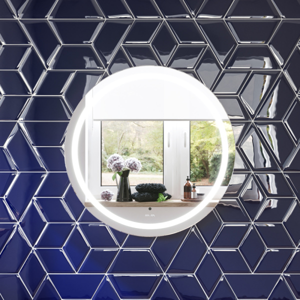 Зеркало 65 см AM.PM X-Joy M85AMOX0651WG с контурной LED-подсветкой ИК- сенсором круглое