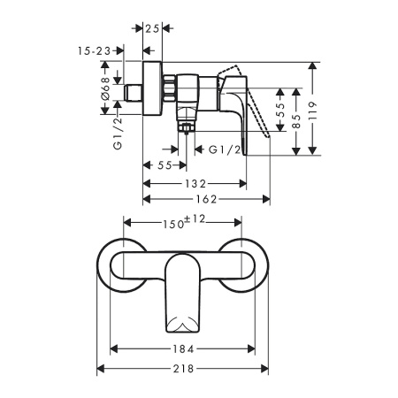 Смеситель для душа hansgrohe Rebris 72650670