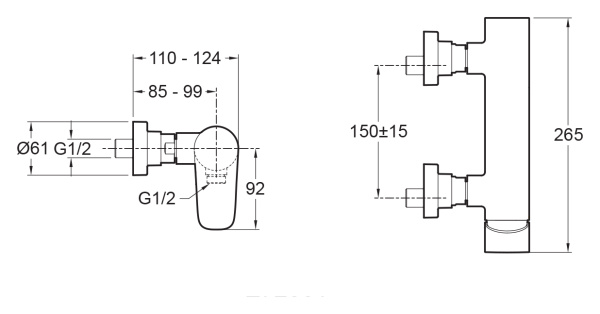 Смеситель для душа Jacob Delafon ALEO E72351-CP