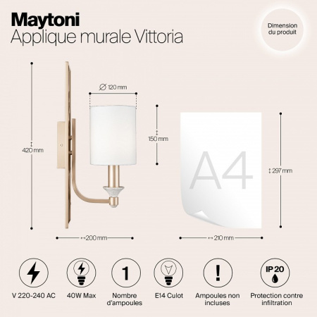 Бра Maytoni Vittoria H005WL-01BG