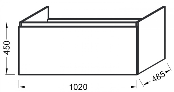 Тумба под раковину 100 см Jacob Delafon Odeon Up EB883-E10 Квебекский дуб