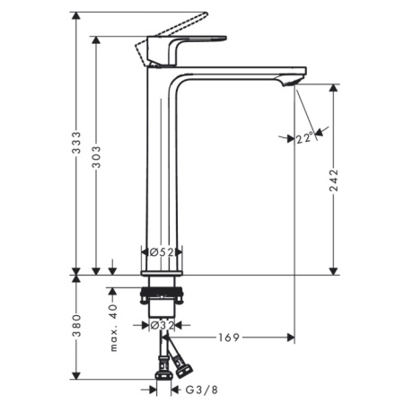 Смеситель для раковины hansgrohe Rebris S 72582000