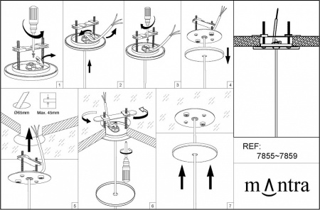 Подвесной светильник Mantra Elsa 8251+7856