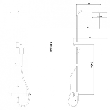 Душевая стойка Abber Daheim AF8260GL с термостатом золото матовое