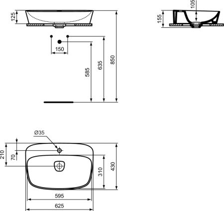 Раковина Ideal Standard Dea 43 (T044501)