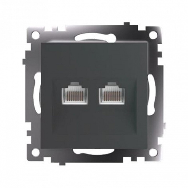 Розетка двойная Ethernet RJ-45 без рамки Stekker Катрин 50008