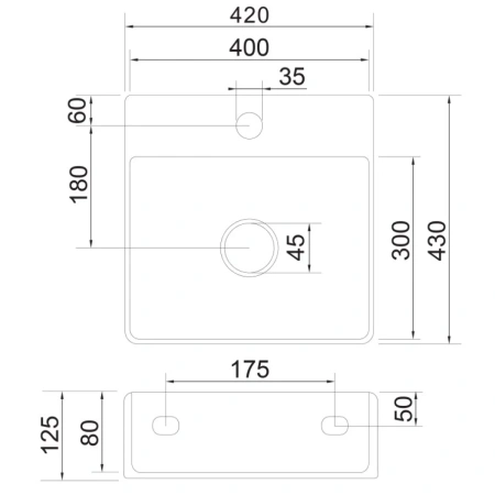 Раковина 42x43 см Omnires Garland GARLAND420BP