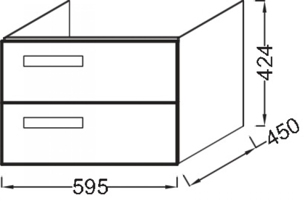 Тумба под раковину 60 см Jacob Delafon Rythmik EB1301-N18 белый блестящий