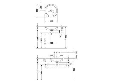 Раковина Duravit Starck 1 04475300001-WG