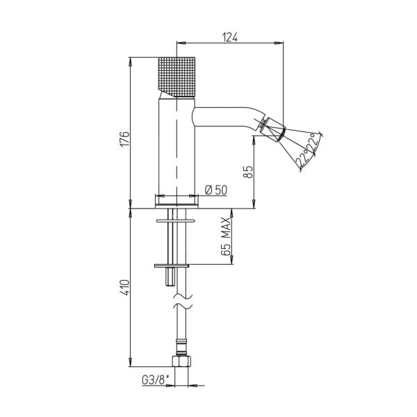 Смеситель для биде Paini Cox Grip 7GPJ304 золото матовое