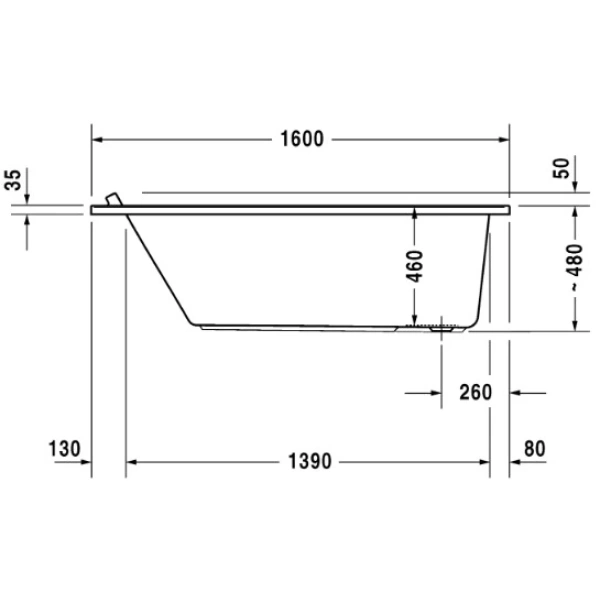 Акриловая ванна 160x70 см Duravit Starck 700333000000000