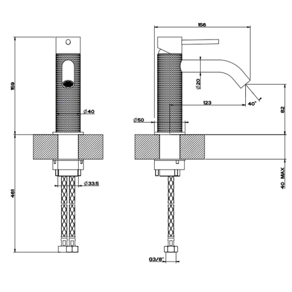 Смеситель для раковины Gessi 316 54402#239 нержавейка