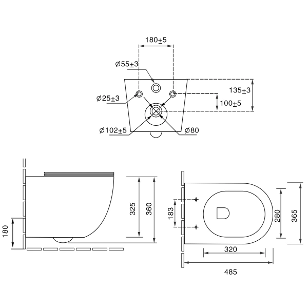 Унитаз подвесной SantiLine SL-5101 безободковый, с сиденьем микролифт, бежевый матовый