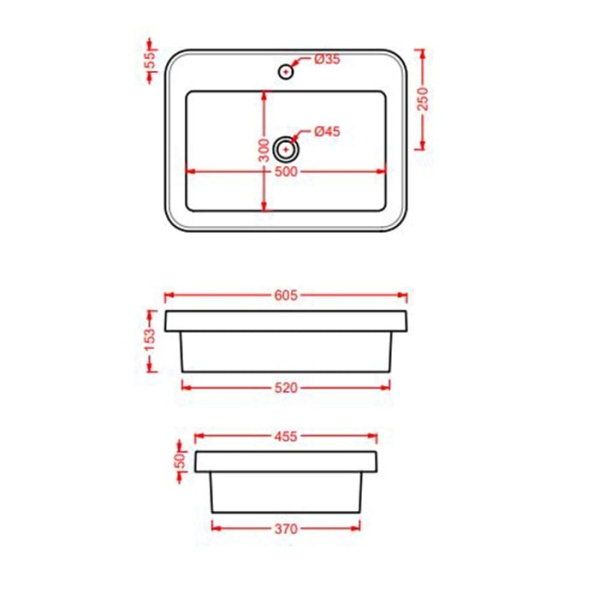 Раковина Artceram Fuori Scala 60х45 без перелива