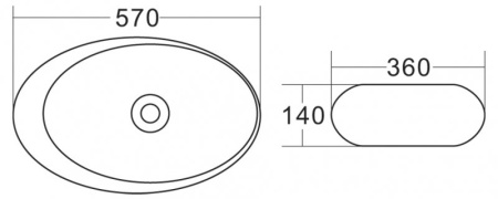 Раковина накладная BelBagno BB1396 570x360x140
