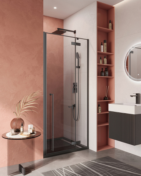 Душевой уголок Cezares Liner 90х90 LINER-A-1-90-C-NERO-R черный