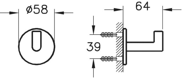 Крючок для ванны Vitra Origin A4488436 черный