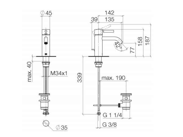 Смеситель для раковины Dornbracht Meta 33502660-33 черный матовый