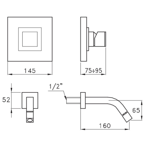 Смеситель для раковины Stella Bamboo Quadro BQ 01411 CR00