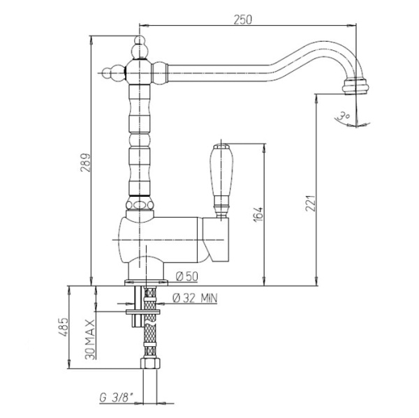 Смеситель для кухни Paini Cox 78F35881ANTKM