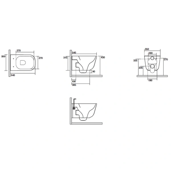 Унитаз подвесной Kerasan Tribeca 511481 безободковый, фундук матовый