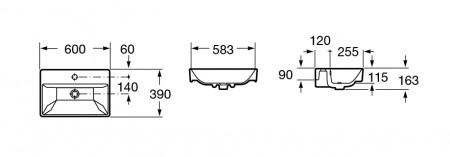 Раковина Roca Oleta 60х39 73274C400Y
