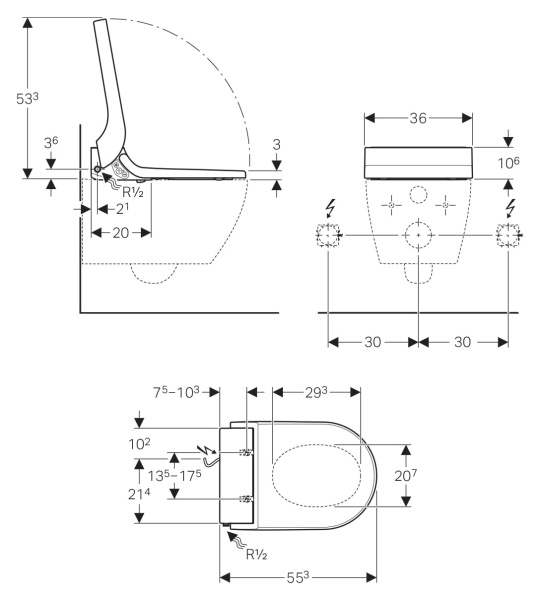 Подвесной унитаз-биде Geberit AquaClean 146.294.FW.1